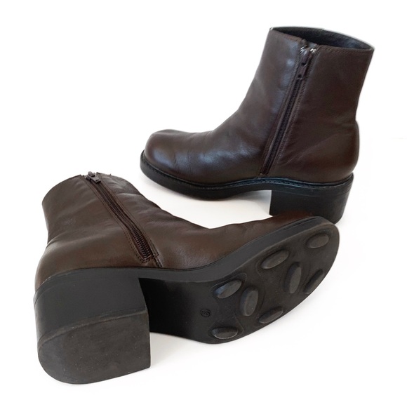 Chunky Ankle Boot Brown Leather 